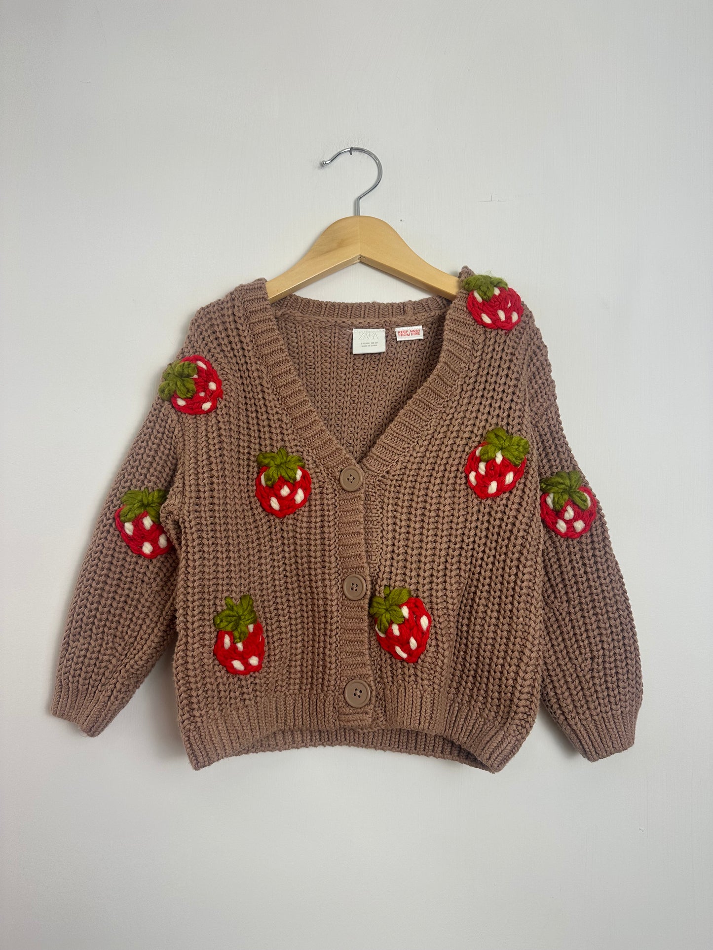 strawberry cardigan- 2 years