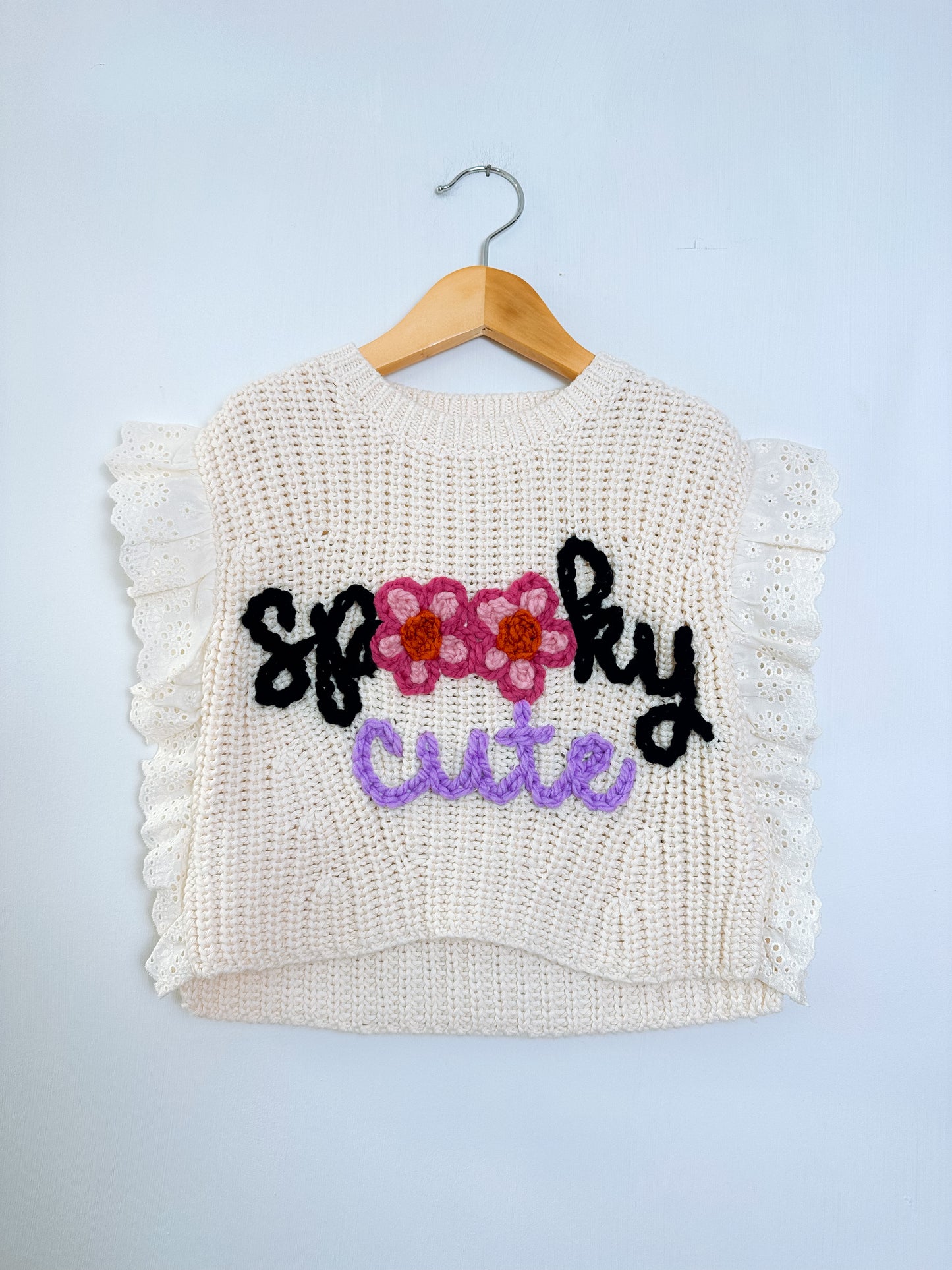 RTS 4/5 years knit vest “spooky cute”