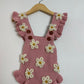 flower pink summer romper- 6-12 mo.