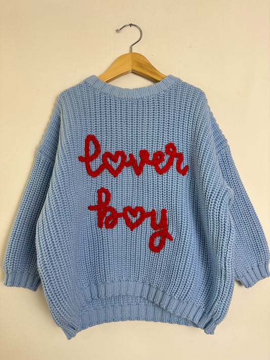 RTS 5-6 years“lover boy” blue moon sweater
