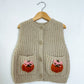 RTS 4/5 years knit vest with pumpkin pockets
