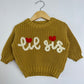 RTS 3-6 months “lil sis” - dijon sweater