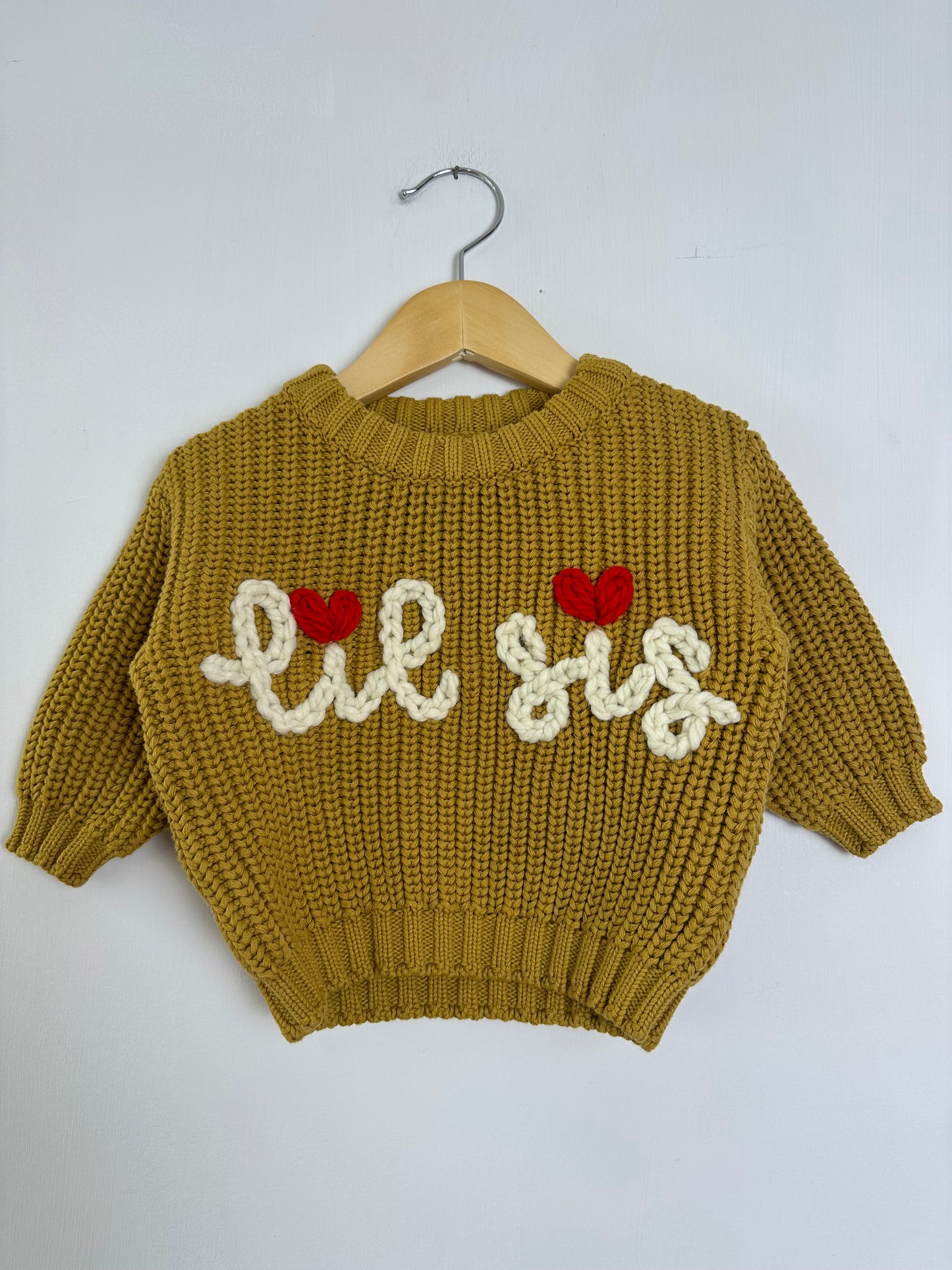RTS 3-6 months “lil sis” - dijon sweater