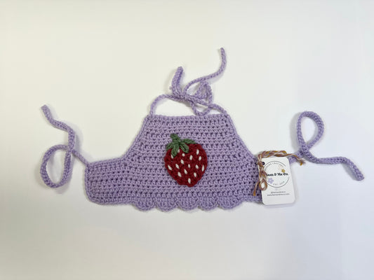 RTS 0-3 months crocheted top w/ strawberry