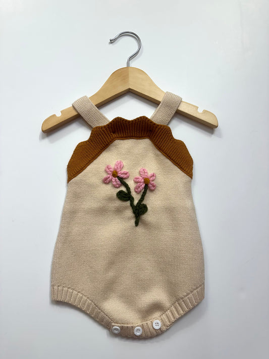 RTS 6-9 mo. romper w/ pink flowers