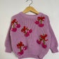 RTS 6-12 months heart cherries- orchid sweater