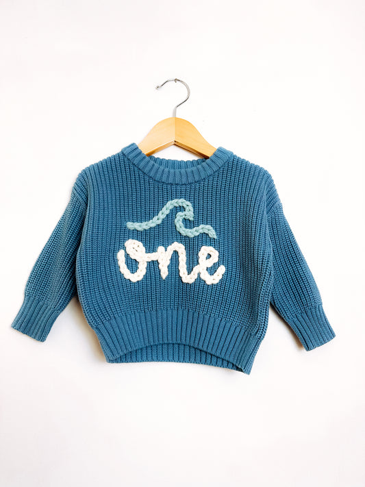 RTS 6-12 months tide sweater w/ one + wave