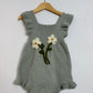 flower blue romper- 12-18 mo.