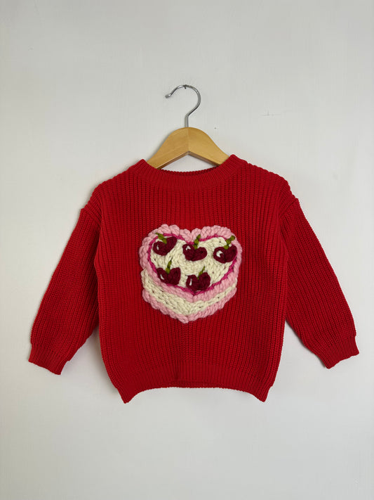 RTS 12-18 months vintage cake- cherry sweater