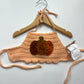 RTS 0-3 mo. crocheted top w/ pumpkin