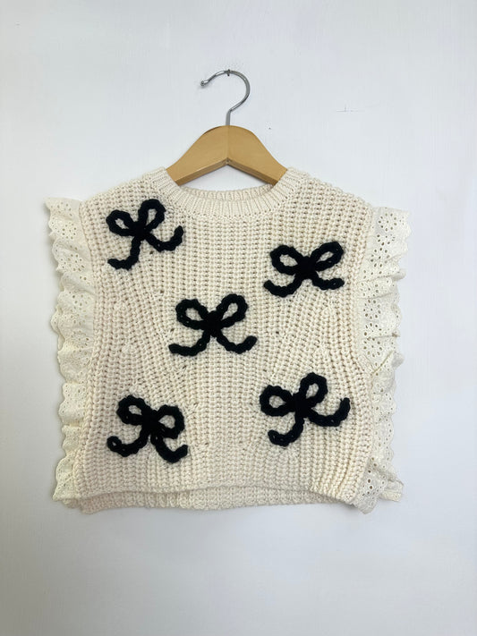 RTS 2/3 years knit vest w/ black bows