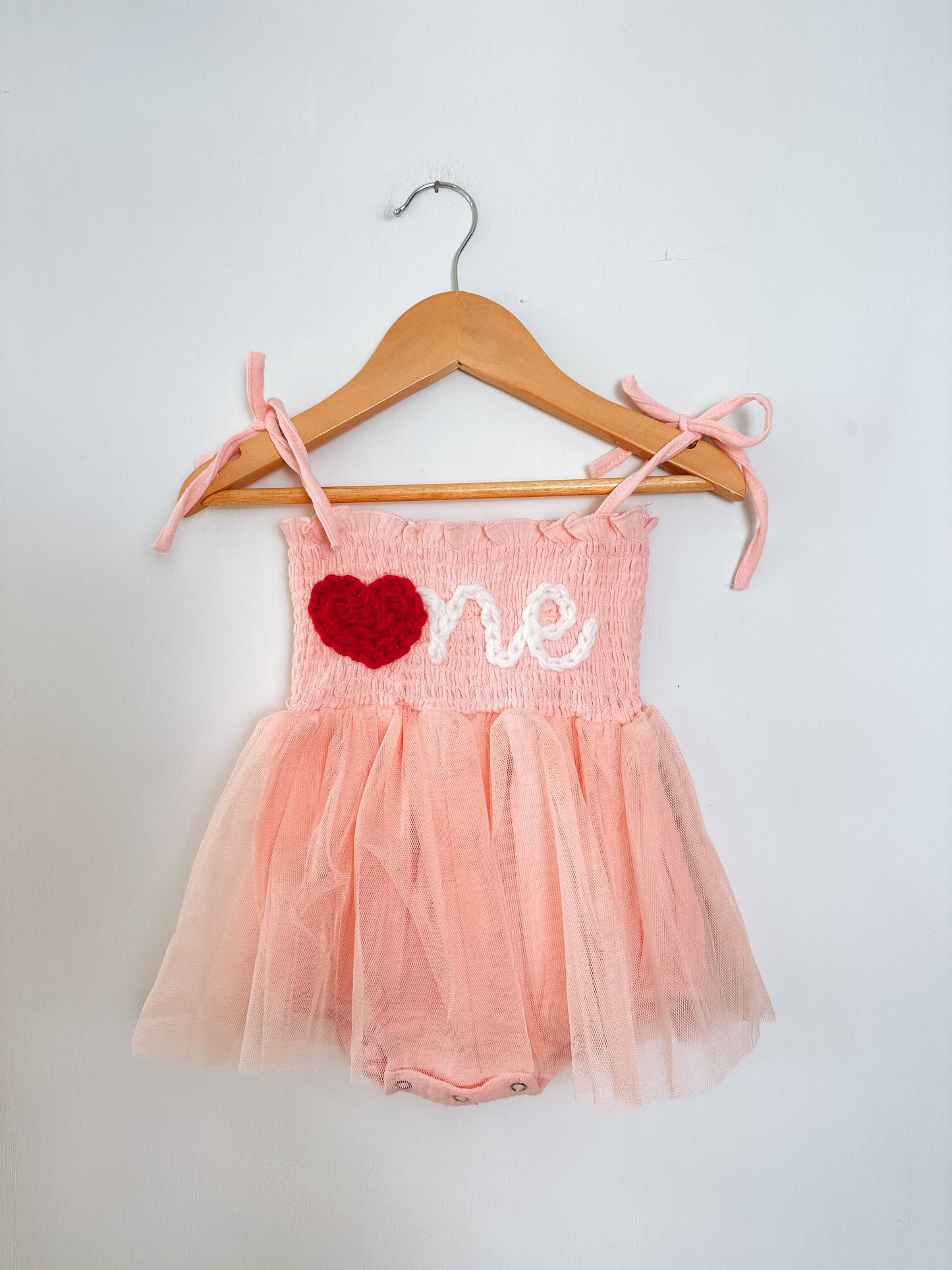 RTS 12-18 months pink tutu romper “one”