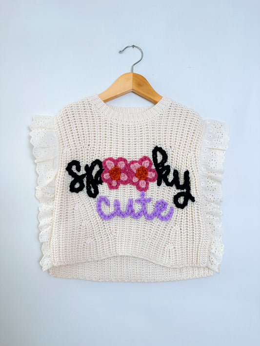 RTS 4/5 years knit vest “spooky cute”