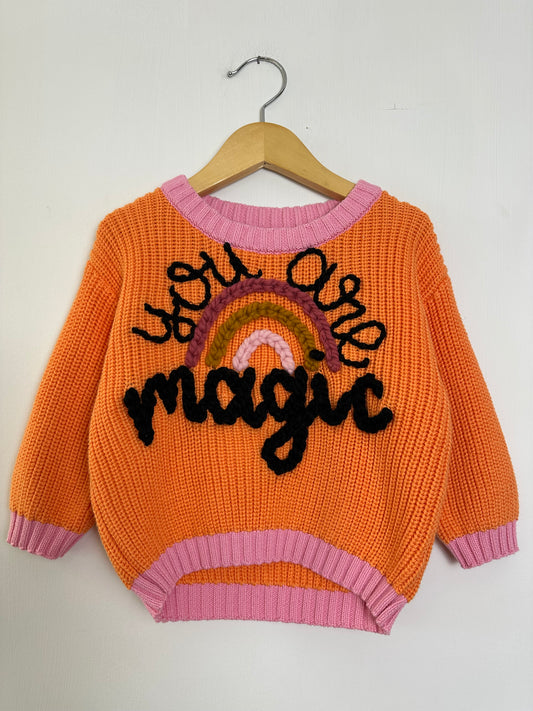 RTS 12-24 mo. sherbet sweater “magic”