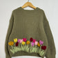tulip olive sweater- 5/6 years