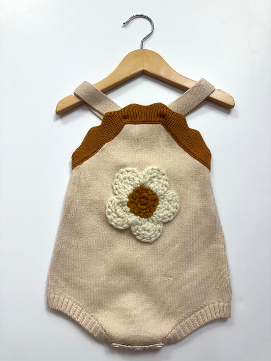 RTS 12-18 mo romper w/ white flower