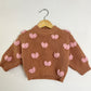 RTS 0-3 months pink hearts- terracotta sweater