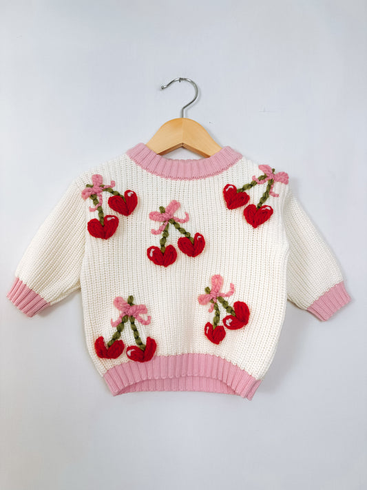 RTS 0-3 months ballet sweater w/ cherries