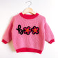 RTS 3-6 mo. bubblegum sweater w “boo”