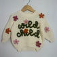 “wild child” marshmallow sweater- 6-12 mo