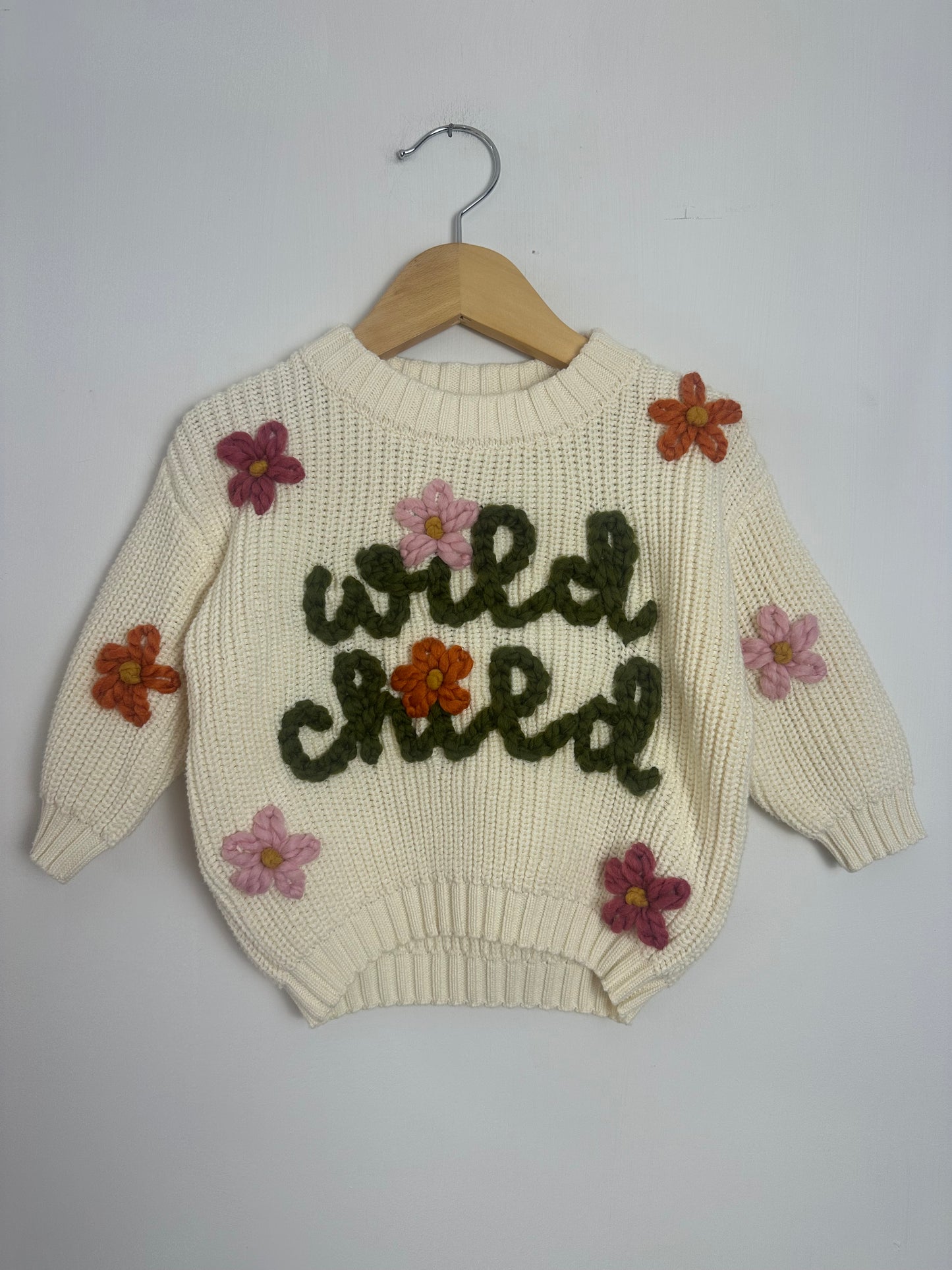 “wild child” marshmallow sweater- 6-12 mo