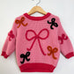 RTS 0-3 mo. (runs oversized) bubblegum sweater w/ bows